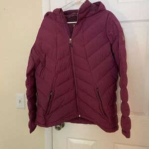 Spyder womens down filled jacket full zip with hood pink rose size XL